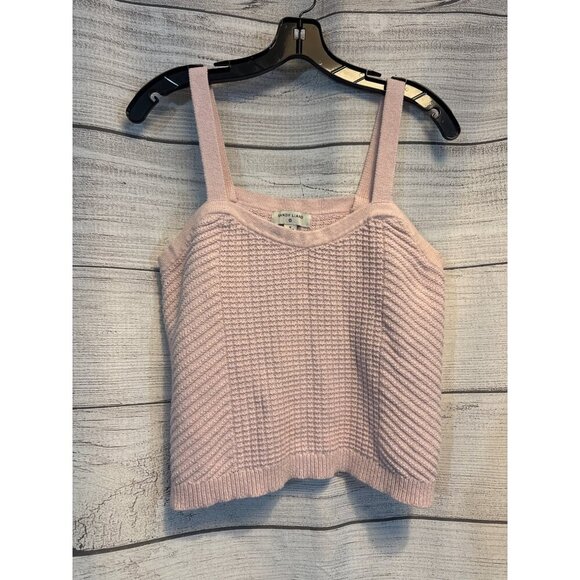 Sandy Liang Pink Textured Knit Tank Top M - Picture 1 of 3
